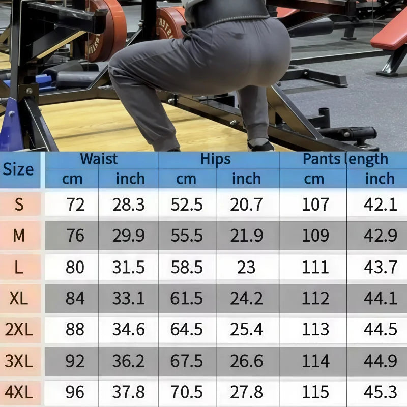 Athletic Performance Men's 100% Cotton Gym Long Pants Elastic Waist Drawstring Sweat-Absorbing Comfortable Trousers