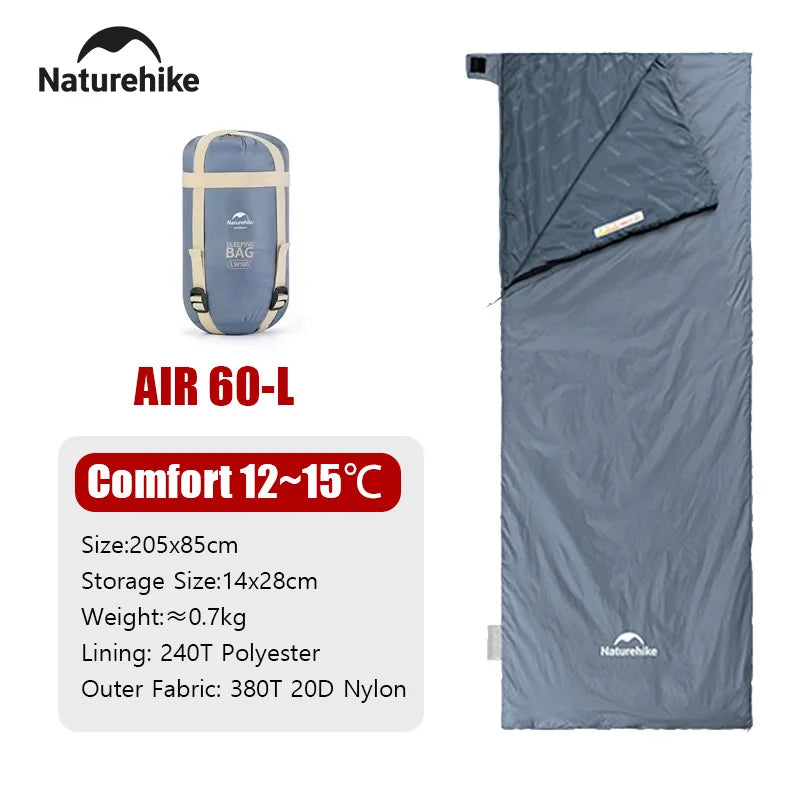 Naturehike Camping Sleeping Bag Outdoor Ultralight LW180 Waterproof Sleeping Bag Hiking Traveling Climbing 3 Seasons