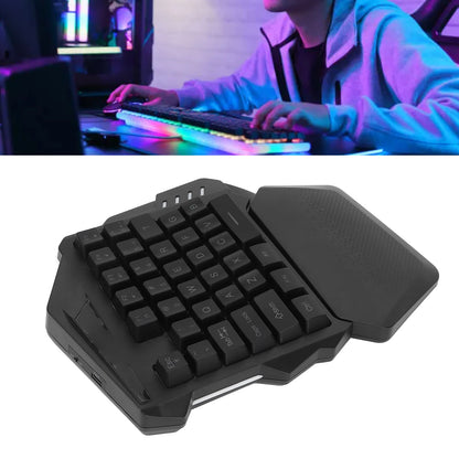 Mini Keyboard One Handed Gaming Keyboard 2.4G Wireless RGB Lighting ABS 35 Keys Gaming Keyboard for Computer