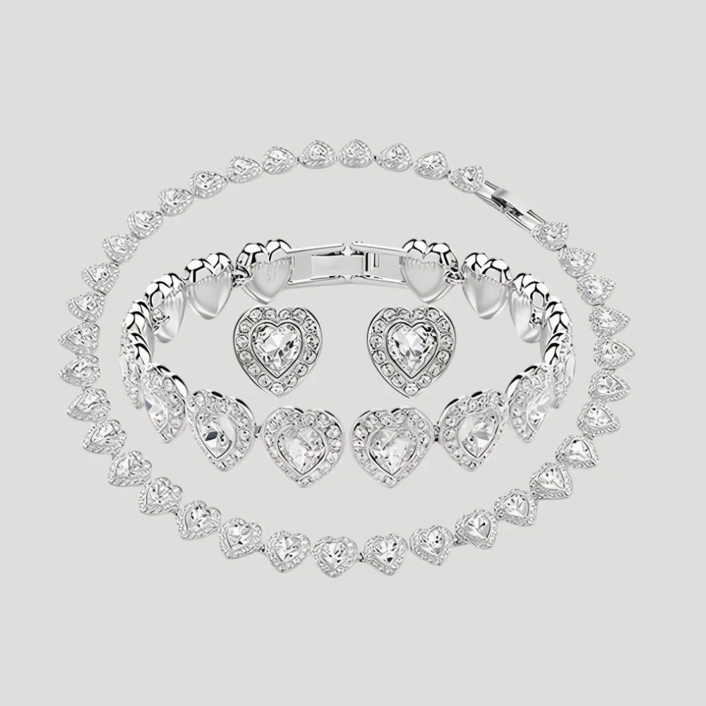 Top selling Round Jewelry Set, charms Earrings,Bracelet,Necklace, For Daily, Party, And Banquet Decor Wedding jewelry