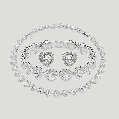 Top selling Round Jewelry Set, charms Earrings,Bracelet,Necklace, For Daily, Party, And Banquet Decor Wedding jewelry
