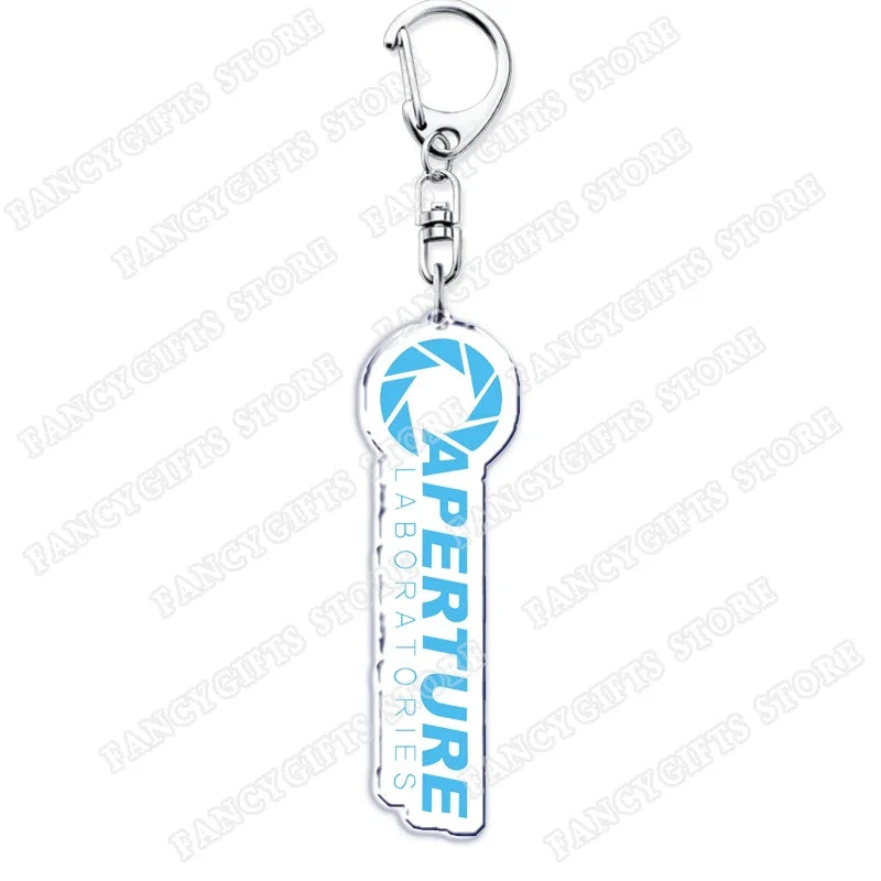 Trending Video Game Keychains for Accessories Bag Glados Aperture Laboratories Science Keyrings Jewelry Gamer Fans Gaming Gifts