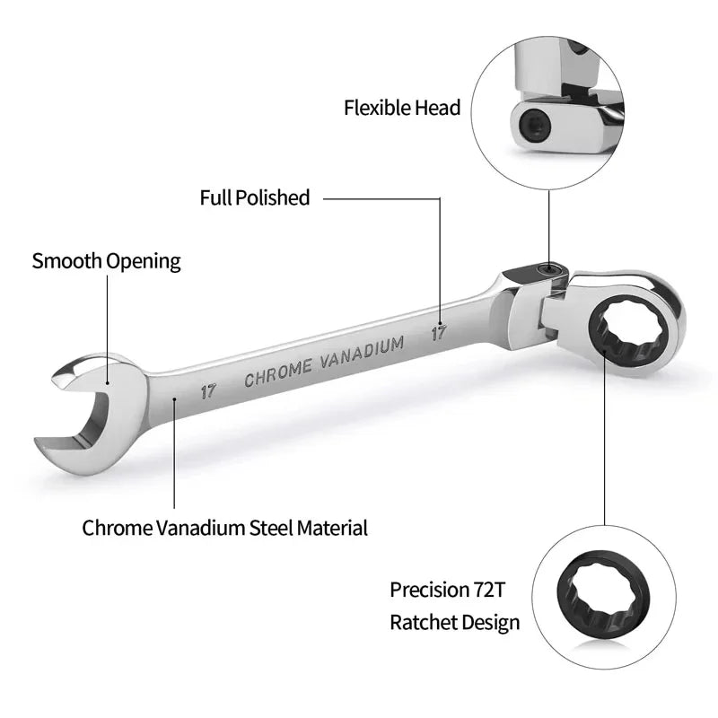 Mechanical Advantage Ratchet Wrench Tool for Easy Use in Tight Spaces Home Improvement Hardware Essential