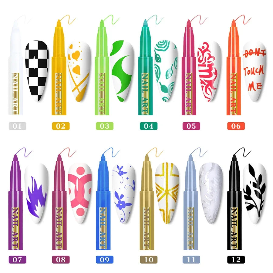 Nail Art Drawing Graffiti Pen, Liner Brush, 3D Abstract, DIY Flower Pattern, Beauty Manicure Tools