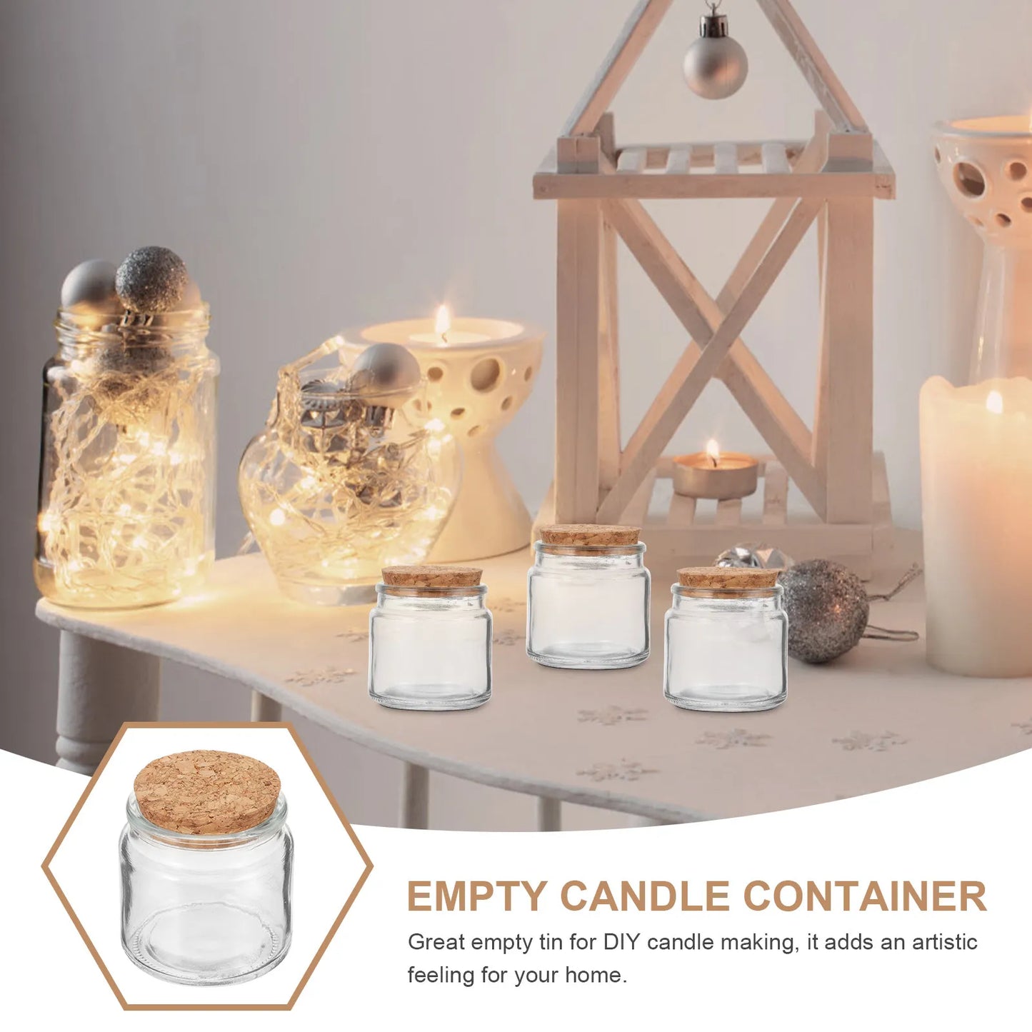 8Pcs Premium Glass Jars with Lids Versatile DIY Making Containers for Aromatherapy Candles Home Decor Storage Tea