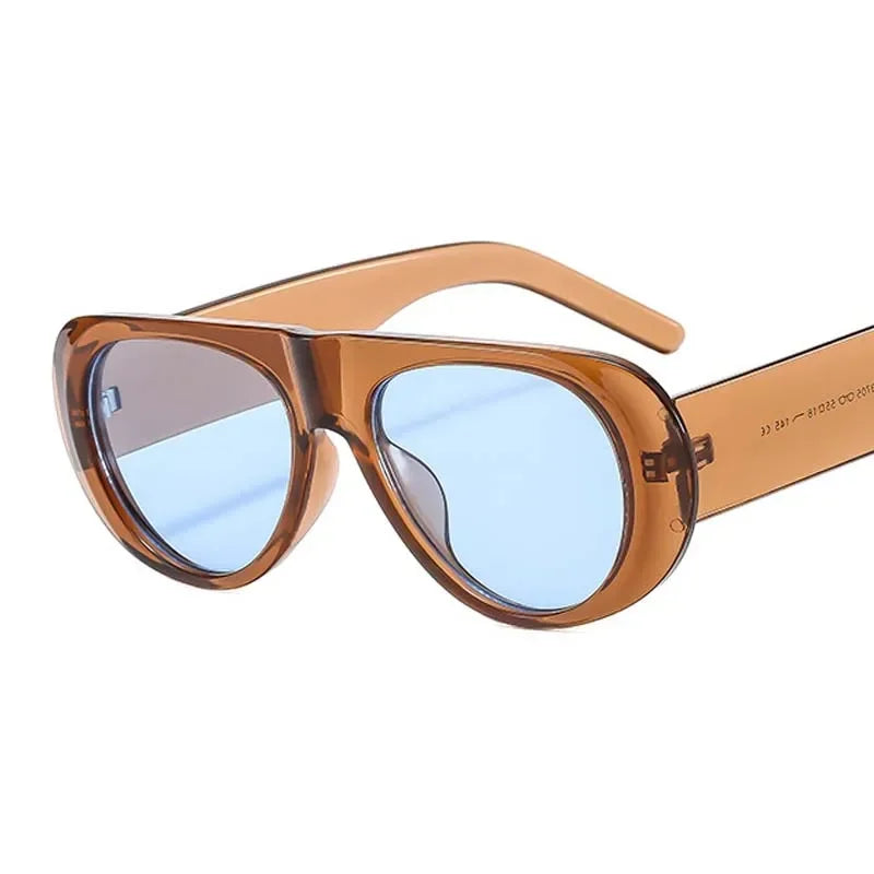 New Oval Sunglasses Women Men Cool Brand Designer Colorful Sun Glasses Female Male Plastic Big Frame Outdoor Eyewear