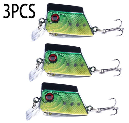 Hengjia 4.5cm 7g Square Crankbait Fishing Wobbler Diving Swimming Bait for Bass Pike Artificial Fishing Tackle