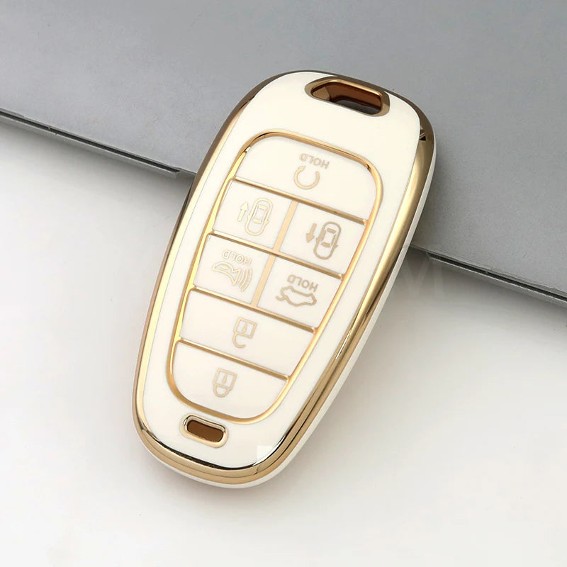 7 Buttons TPU Car Key Case Cover for Hyundai Santa Fe Tucson 2022 Ioniq 5 Atos Prime Solaris 2021 for 2023 Hyundai Palisade