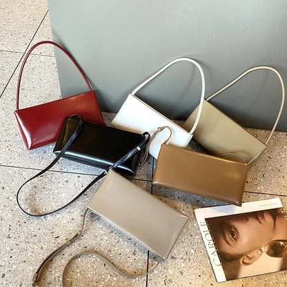 2026 Summer New Women's Underarm Bag Genuine Leather Female Shoulder Crossbody Bags High Quality Cowhide Ladies Simple Handbags