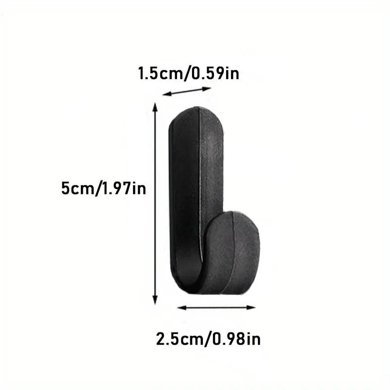 6Pcs Strong Self-Adhesive J-hook Waterproof Adhesive Hanging,Bathroom Towel Key Kitchen