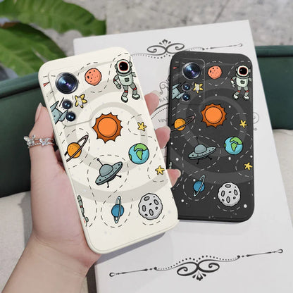 Great Astronaut Phone Case For Xiaomi Mi 15 15T 14 14T 13 13T 12 12X 12T 12S 11 11T 10 10T 9 9T Pro Lite Liquid Silicone Cover