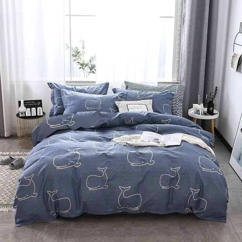 Soft Duvet Cover Polyester Flower Printed Double Comforter Bedding Quilt Cover for Queen/King Couple Single Bed Capa De Edredon