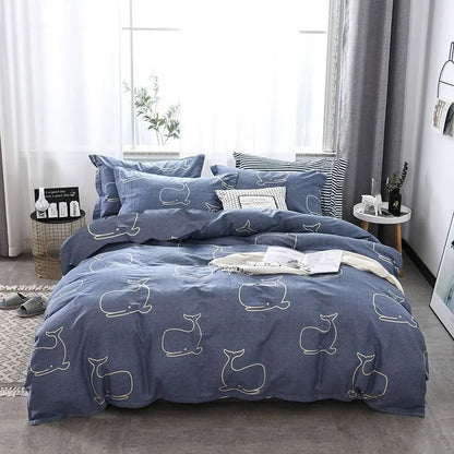 Soft Duvet Cover Polyester Flower Printed Double Comforter Bedding Quilt Cover for Queen/King Couple Single Bed Capa De Edredon