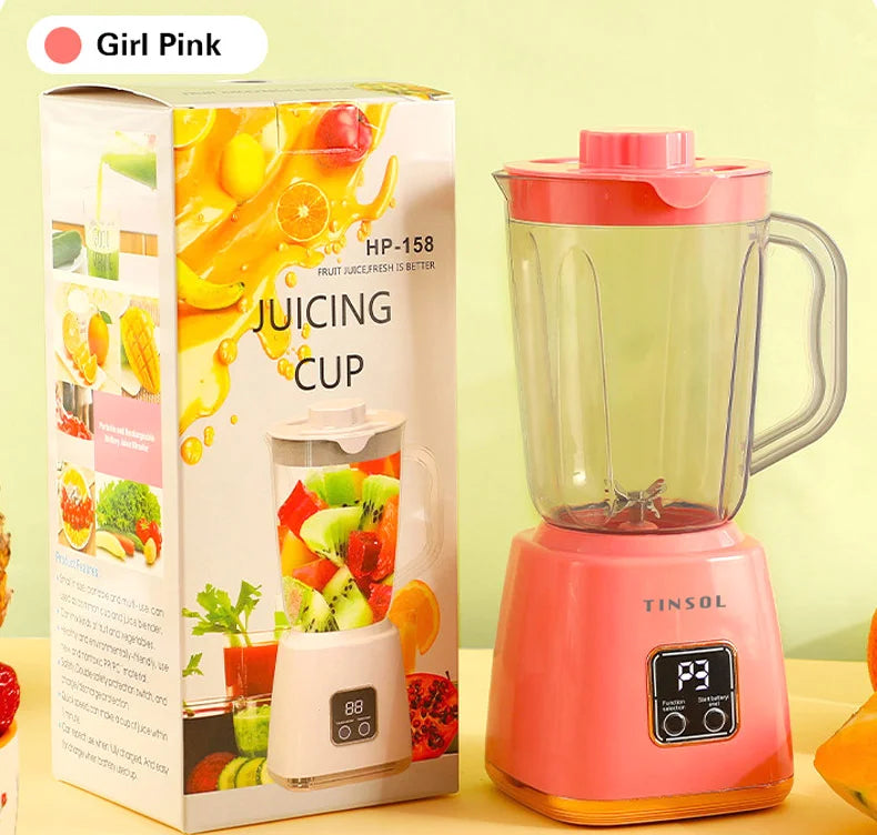 TINSOL Electric Juicer Portable Blender 10 Blades Multifunctional Juice Blender Fresh Juice Smoothie Blender Food Processor