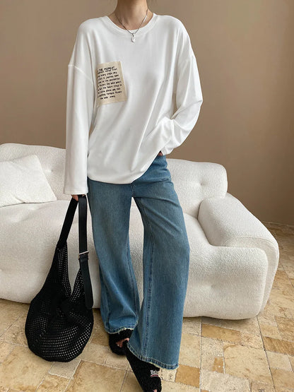 Women Retro High Waist Straight Leg Jeans