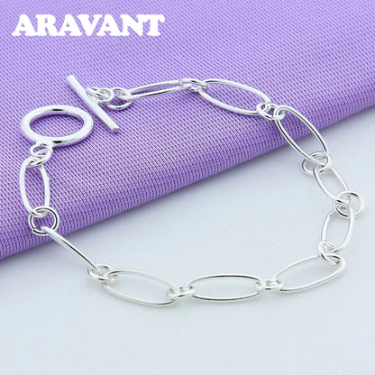 925 Silver Jewelry Set Necklace Bracelet Set For Women Party Jewelry Gift