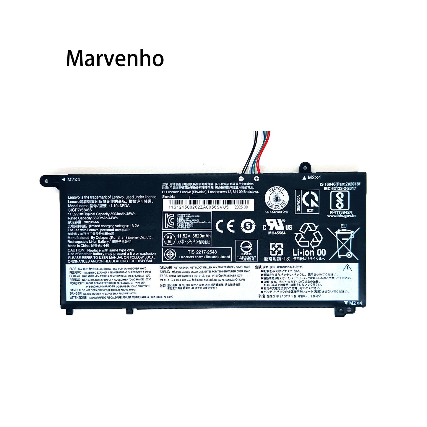 New Marvenho 11.52V 3904mah 45WH L19L3PDA L19C3PDA L19M3PDA L19D3PDA Laptop Battery for Lenovo ThinkBook 14 15 G2 G3