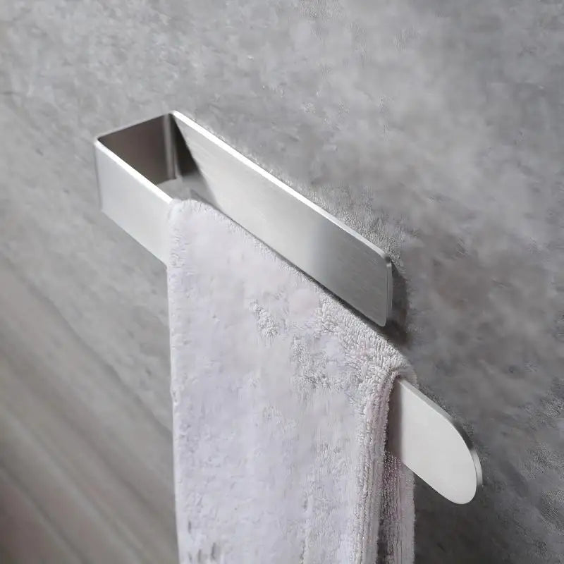 Towel Rack Non-punched Towel Bar Bathroom Accessories Self-adhesive Bathroom Kitchen Towel Hand Metal Rack Household Items
