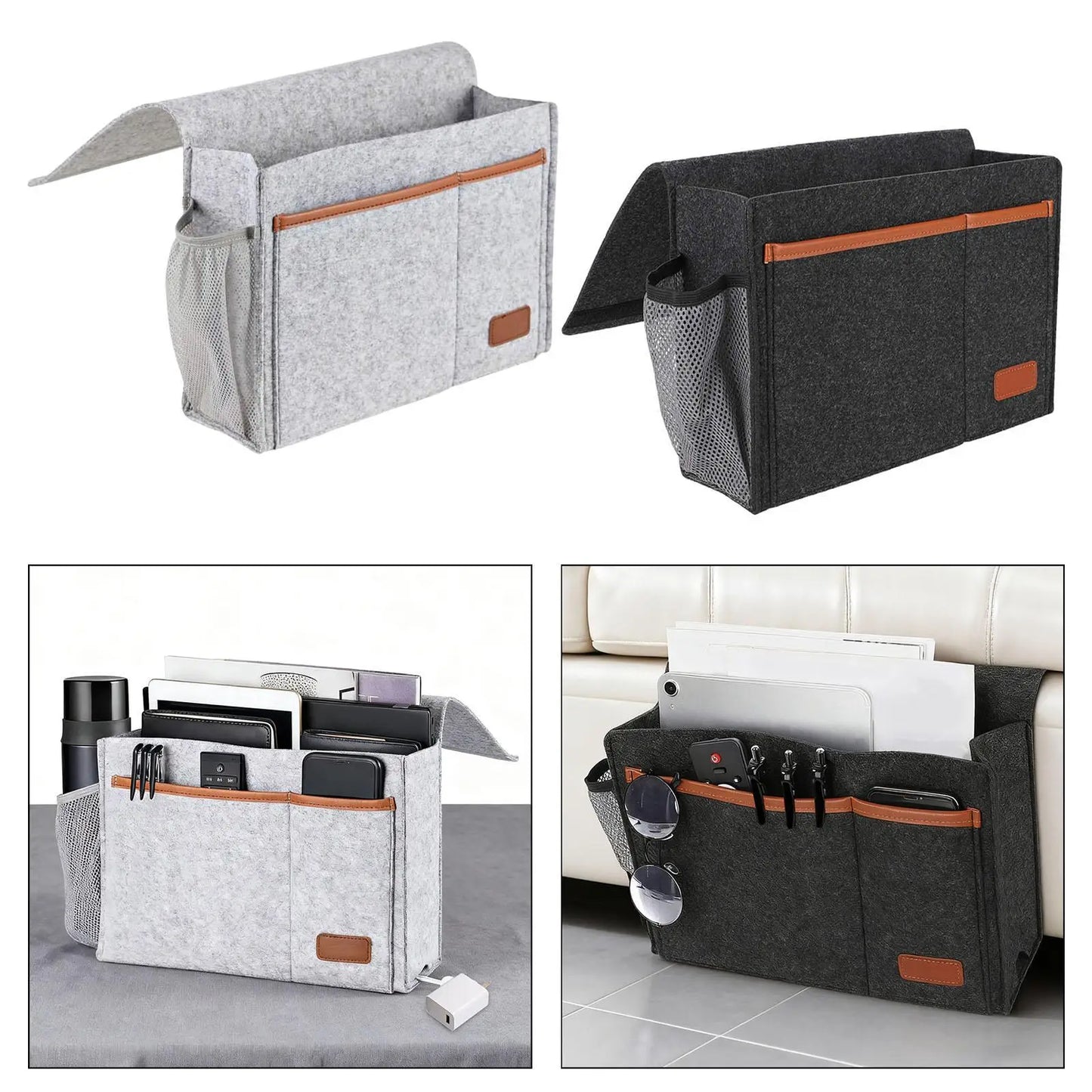 Hanging Bedside Bag, Under Mattress Storage Organizer, Bedside Pockets, Thick