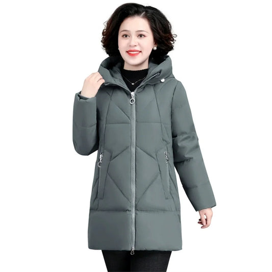 New Loose Women Snow Jacket 3XL 4XL 2026 Winter Women Jacket Warm Parkas Female Thicken Coat Cotton Padded Long Hooded Outwear