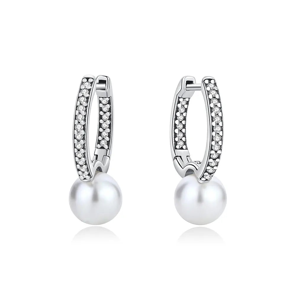 New 2026 Original 925 Sterling Silver Earrings For Women Piercing Hoop Love Heart Earings Rose Gold Wedding Gift Luxury Jewelry