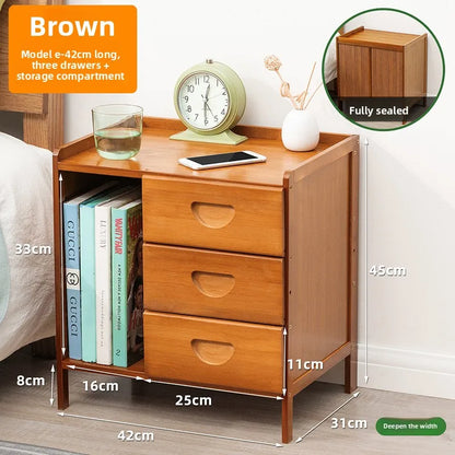 Simple solid wood bedside table, multi-layer drawer small cabinet, light luxury storage cabinet, simple bedside storage cabinet