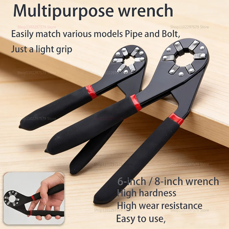 Magic Wrench 6 Inch 8 Inch Multi-purpose Hexagonal Alloy Steel Manual Clampable Movable Hexagonal Wrench Multifunctional wrench