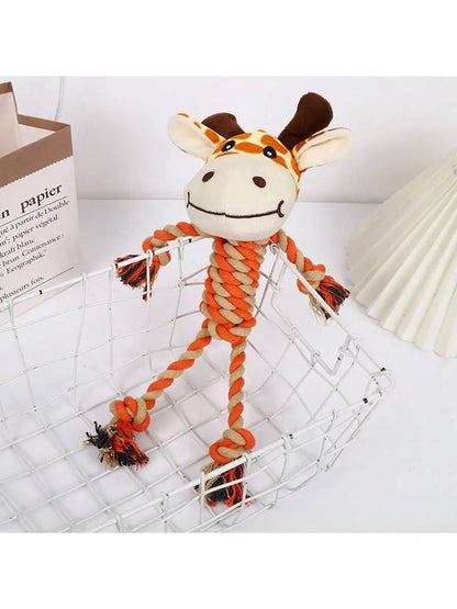 A Cotton Rope Pet Plush Toy, Durable and Bite-Resistant, Cartoon Animal-Shaped Dog Toy for Self-Entertainment and Boredom Relief, for Pets Only