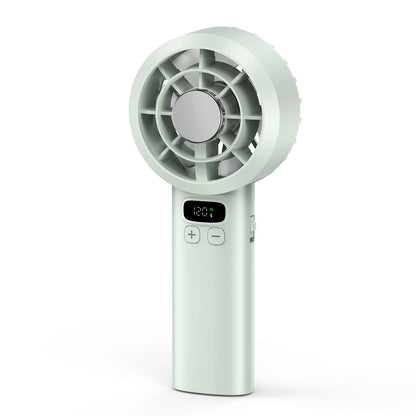 Portable Handheld Fan USB Rechargeable Mini Fan High Speed Cooling Fan with LED Digital Display for Travel Camping Outdoor
