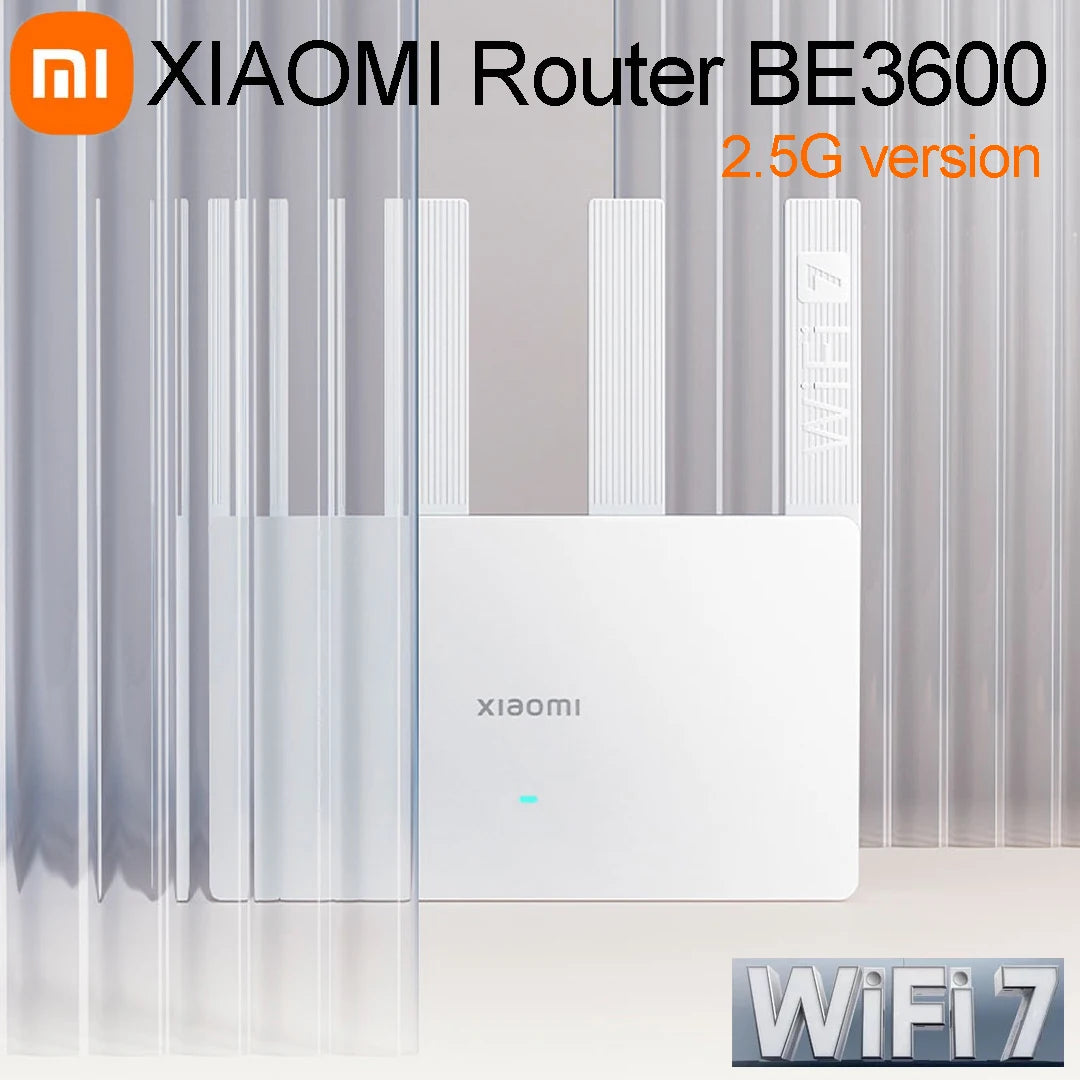 XIAOMI Router BE3600 2.5G Version WIFI7 2.4/5GHz Dual Frequency 160MHz 3570Mbps Qualcomm quad-core Dual WAN LAN Mesh Network