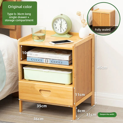 Simple solid wood bedside table, multi-layer drawer small cabinet, light luxury storage cabinet, simple bedside storage cabinet
