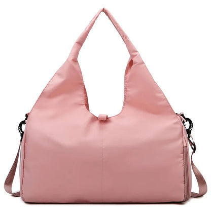 Yoga Mat Tote Bag with Mat Holder, Large Capacity Oxford Fabric Gym Bag with Adjustable Shoulder Strap for Women