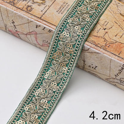 Lace Trim DIY Garment Accessories, Embroidery Fabric Ribbon, 1 Yard