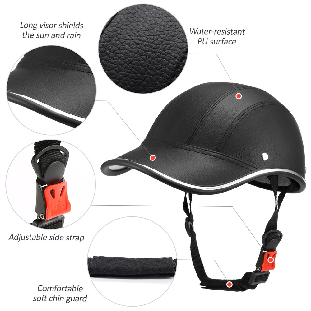 Outdoor Sports Cycling Safety Helmet Baseball Cap Hat for Motorcycle Bike Scooter Mountain Road Bike Helmet for Men Women