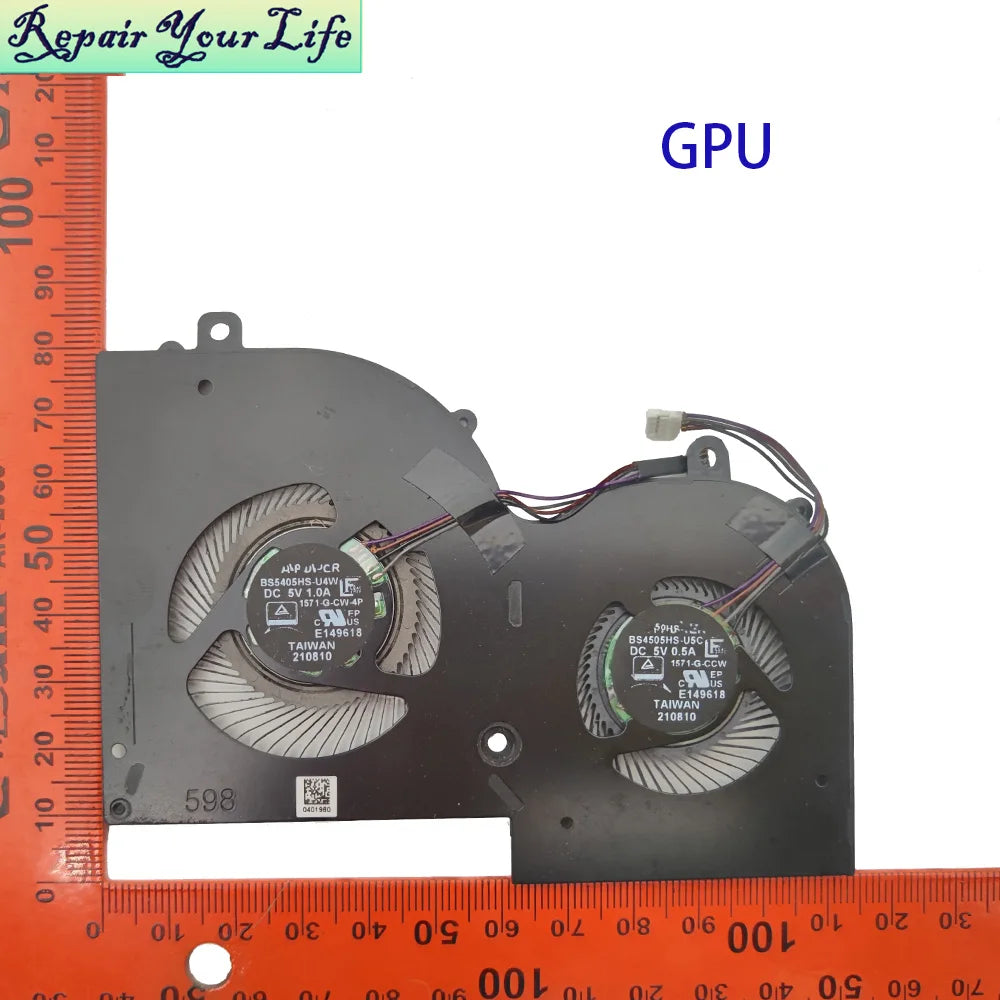 CPU GPU Cooling Fan For MSI Creator Z16 A11UT A11UE A11UX A11UET MS-1571 MS-1572 Notebook Cooler Fan BS5405HS-U4W BS4505HS-U5C