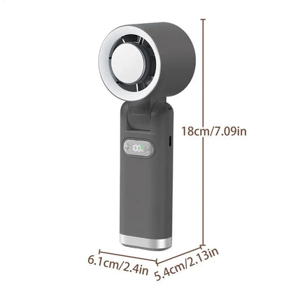 Portable handheld fan Handheld 5 Speeds LED Lights Foldable Rechargeable Device Personal Fan LED light folding cooling fan