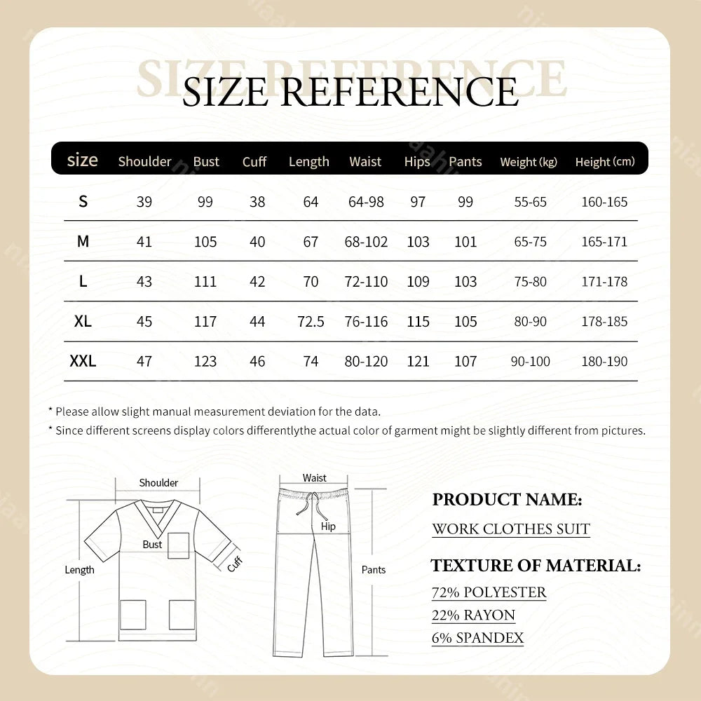 Pet Grooming Institution Surgical Workwear Scrubs Medical Nursing Uniform Customizable Logo Hospital Jogger Clothes with Pocket