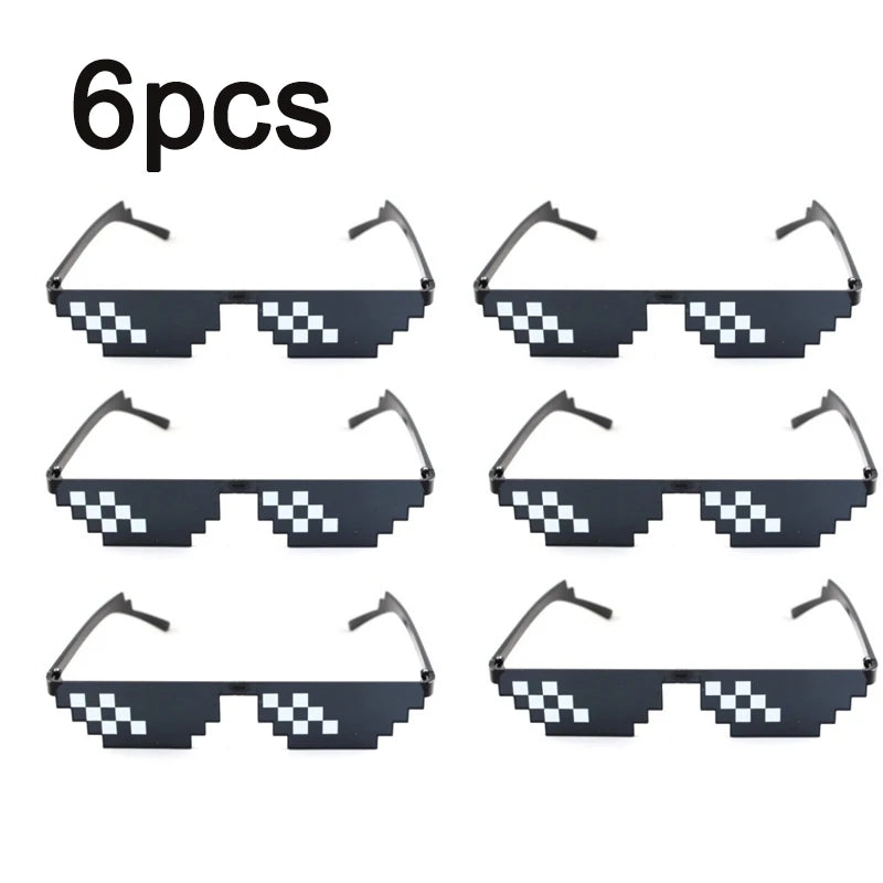 Mosaic Sunglasses Cool Party Vintage Shades Eyewear For Men Pixelated Sunglasses Funny Women Glasses