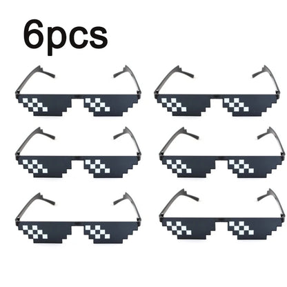 Mosaic Sunglasses Cool Party Vintage Shades Eyewear For Men Pixelated Sunglasses Funny Women Glasses