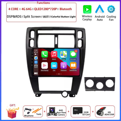 Player GPS Navigation Carplay Auto Android 16 For Hyundai Tucson 2004 -2009 Car Radio Multimedia Stereo Video