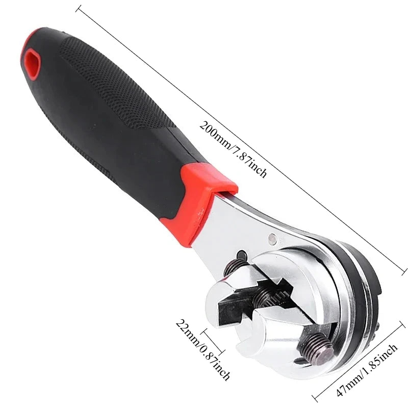 Universal Adjustable Ratcheting Wrench Multifunctional 6-22mm Screw Repair Hand Tools - Ratchet Wrench for Home Auto Repair