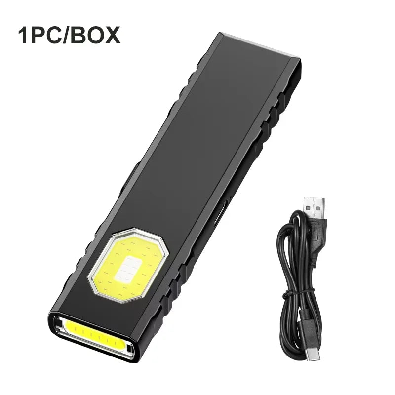 Portable Keychain LED COB Flashlight USB Rechargeable Torch with Pen Clip Powerful Mini Outdoor Working Lantern with Magnetic