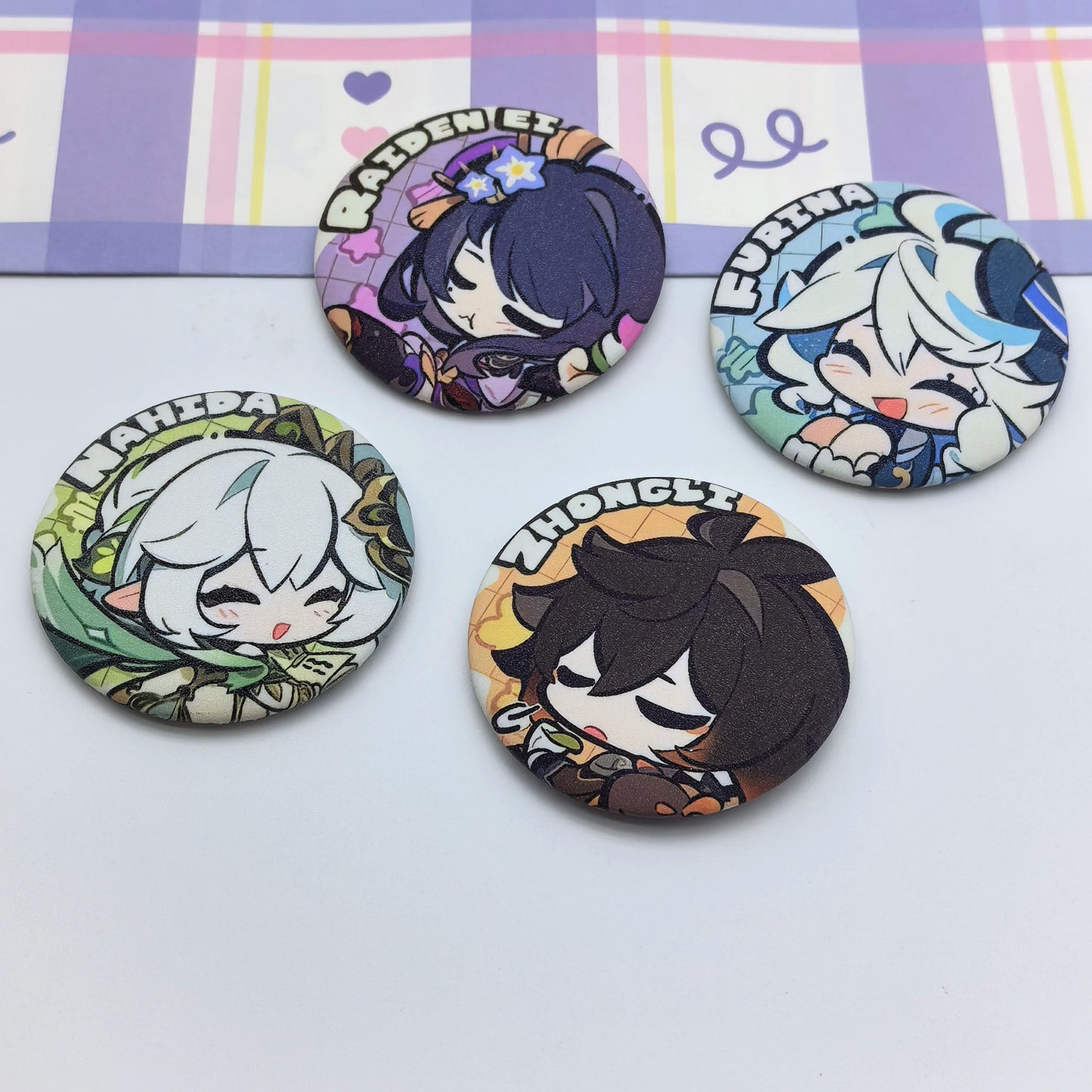 1PC Anime Game Genshin Venti Furina Nahida Pretty Q Version Badges Brooches Men Clothes Scarves Pins Decorations Beautiful Gifts