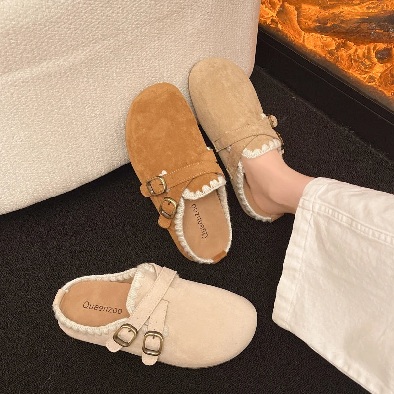 Flats Slippers for Women Wearing Retro Casual Height Increasing High Aesthetic Value Women Shoes Thick Soled Shoes