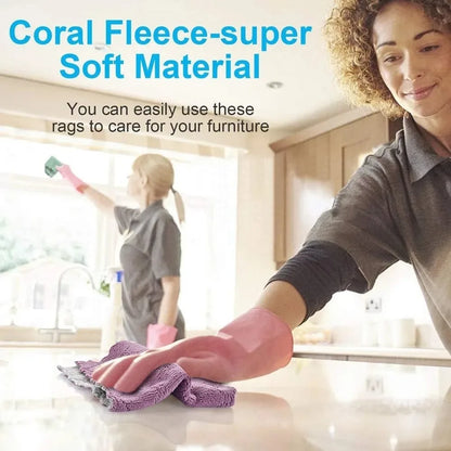 12 Pack Microfiber Dish Towels, Reusable Double-Sided Cleaning Cloths for Kitchen Dishes Cups Bowls Furniture