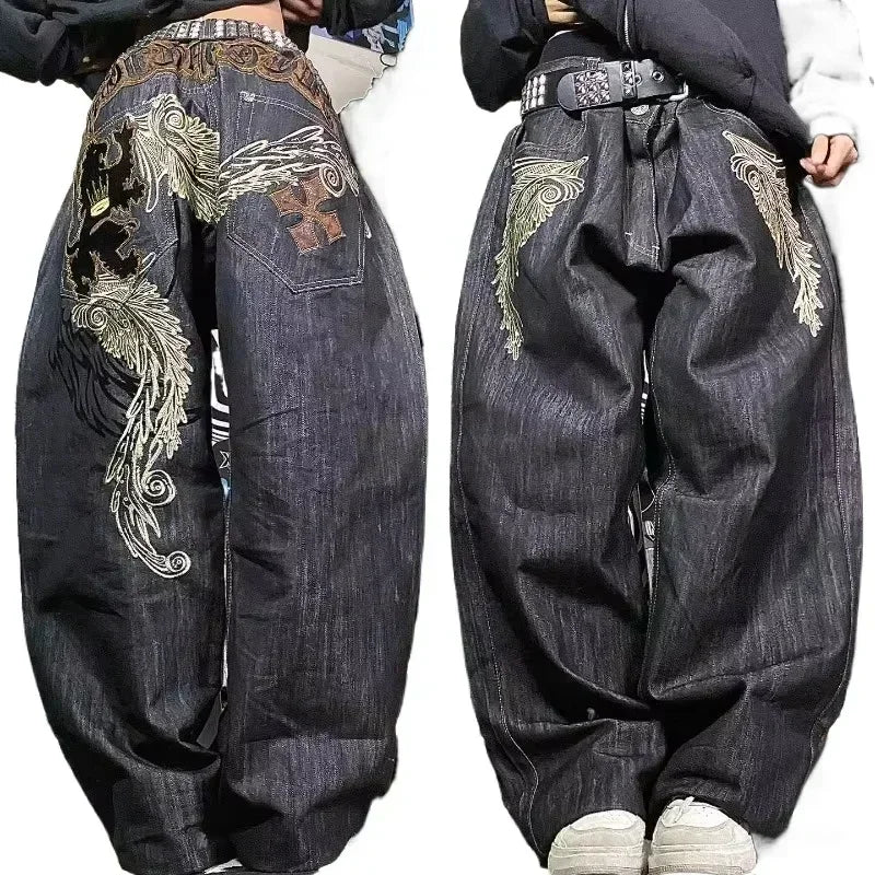 American Fashion Trend Joker Best Sell Special Spot Jeans Women Street Y2K New Punk Oversized Wide-leg Pants Unisex Casual Jeans