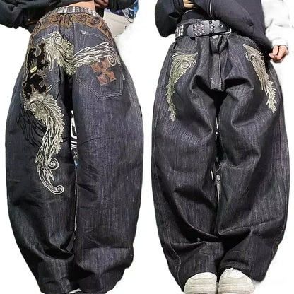 American Fashion Trend Joker Best Sell Special Spot Jeans Women Street Y2K New Punk Oversized Wide-leg Pants Unisex Casual Jeans