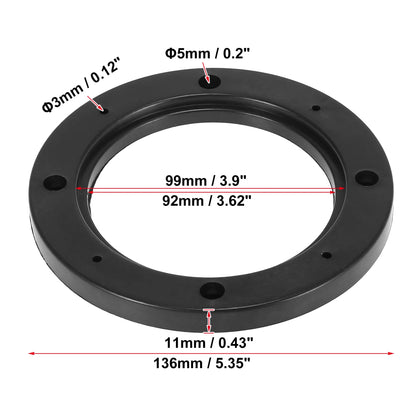 X Autohaux 2-4pcs 4 Inch 5 Inch 6.5 Inch Car Black Hollow Universal Speaker Spacer Mounting Spacer Plate Plastic 120mm ID