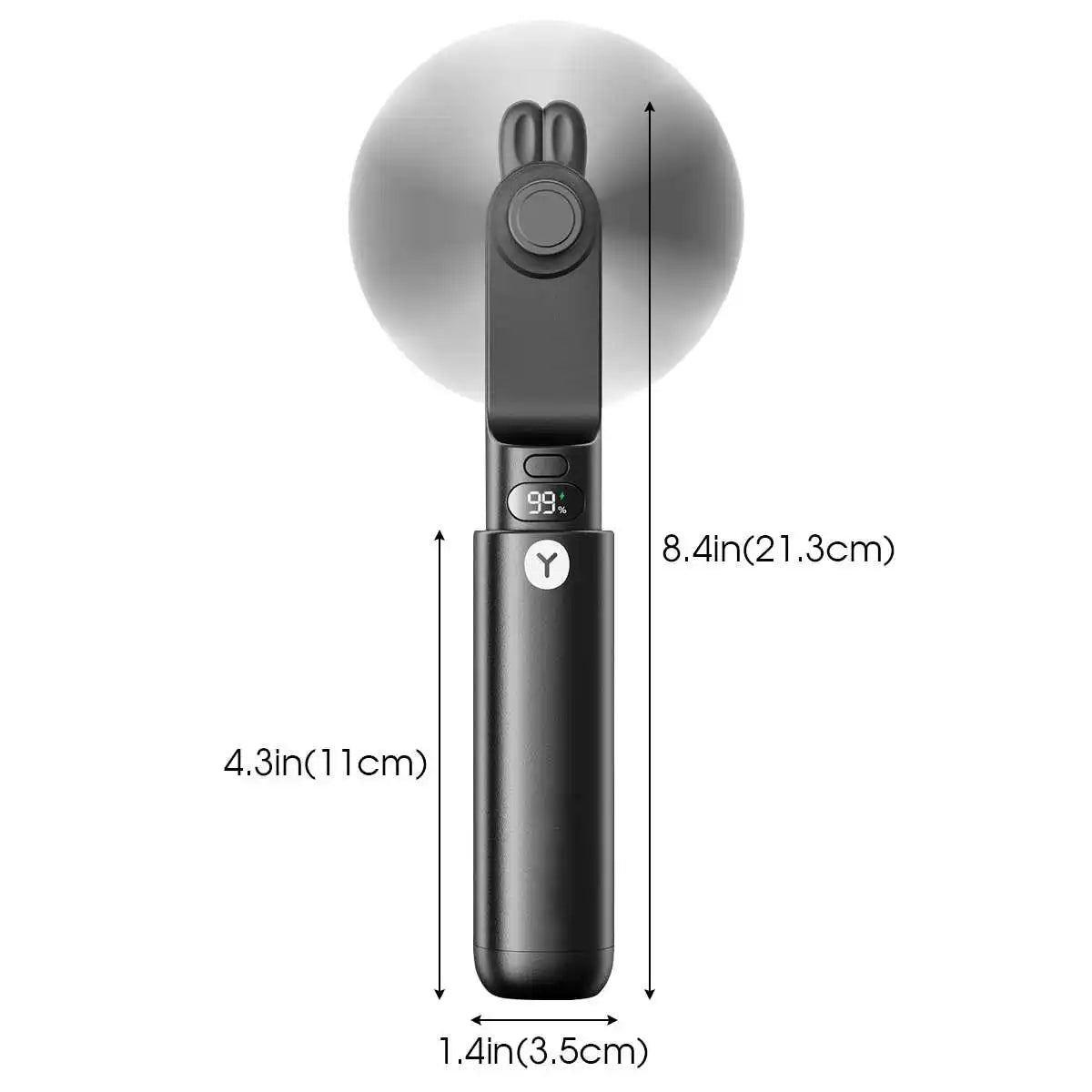 Portable Fan Mini Cute Handheld Fan LED Display USB 2000mAh Recharge Hand Held Small Pocket Fan with Power Bank Feature