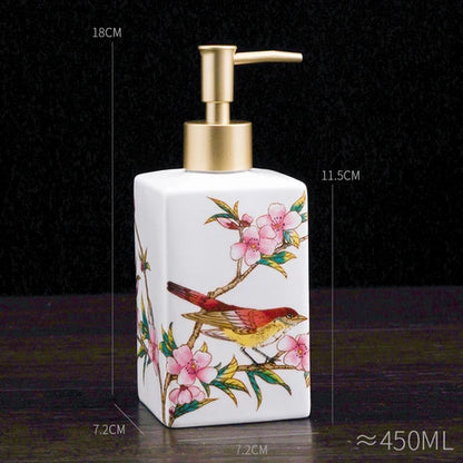 Blue and White Storage Bottle Bathroom Accessories Ceramic Soap Container Wash Table Soap Shampoo Cosmetic Storage Bottle 300ml